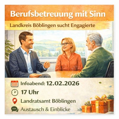 Landkreis Böblingen sucht Berufsbetreuerinnen und Berufsbetreuer